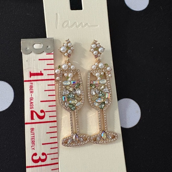 Elegant Gold and Multicolor Crystal Earrings - Picture 6 of 6